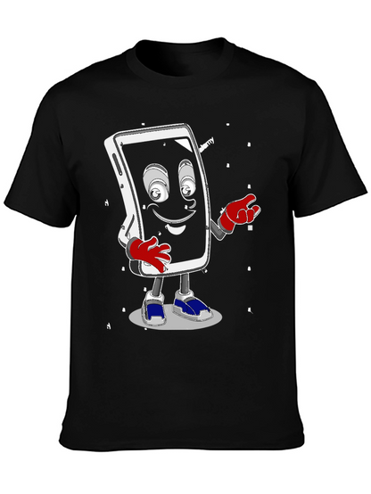 Funny Smartphone Character Graphic T-Shirt