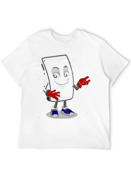 Funny Smartphone Character Graphic T-Shirt