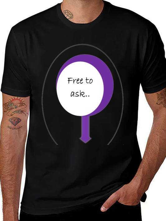 Free To Ask Graphic T-Shirt - Black