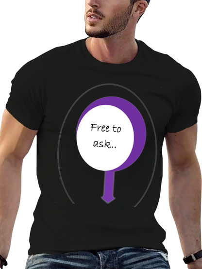 Free To Ask Graphic T-Shirt - Black