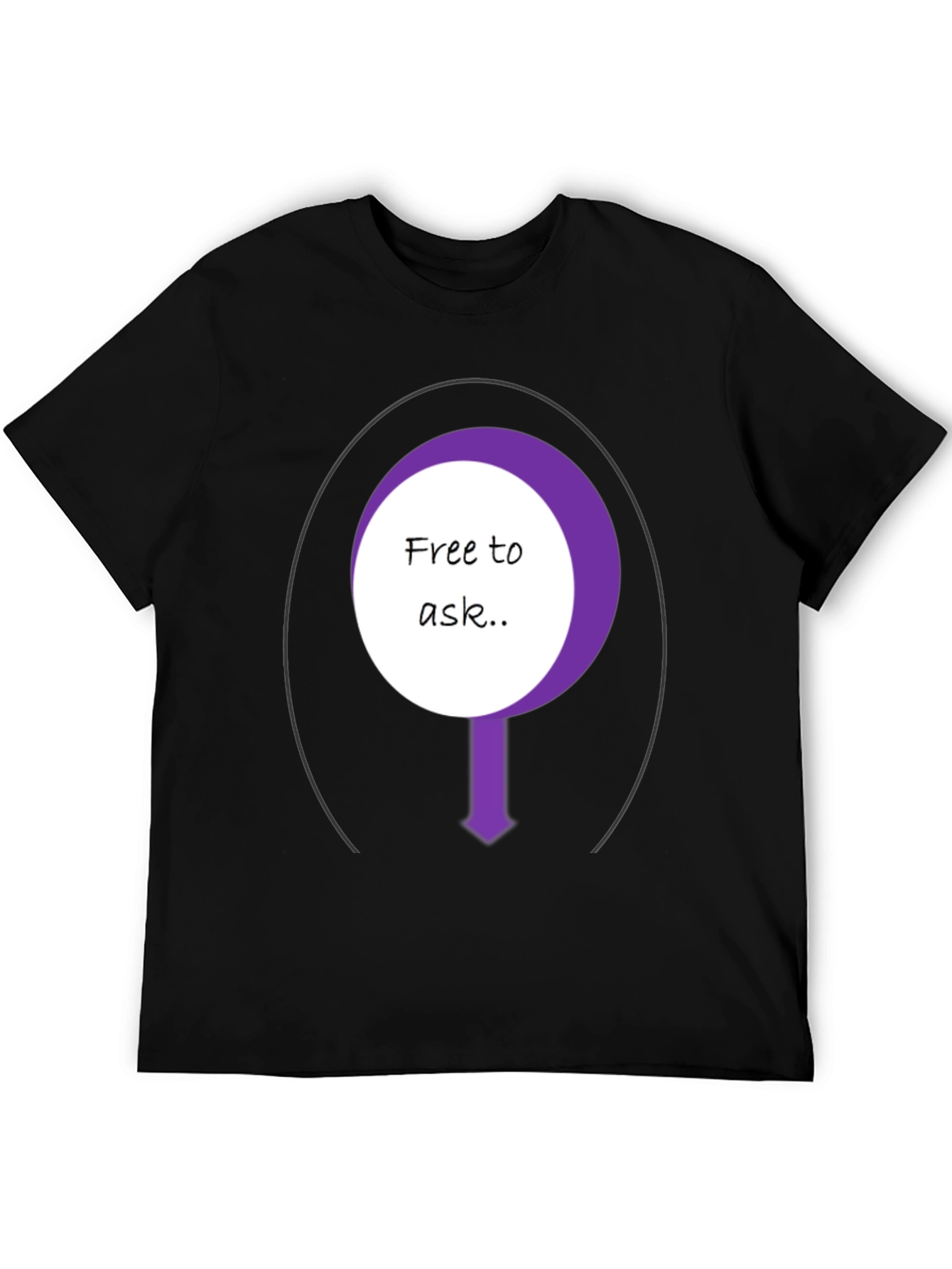 Free To Ask Graphic T-Shirt - Black