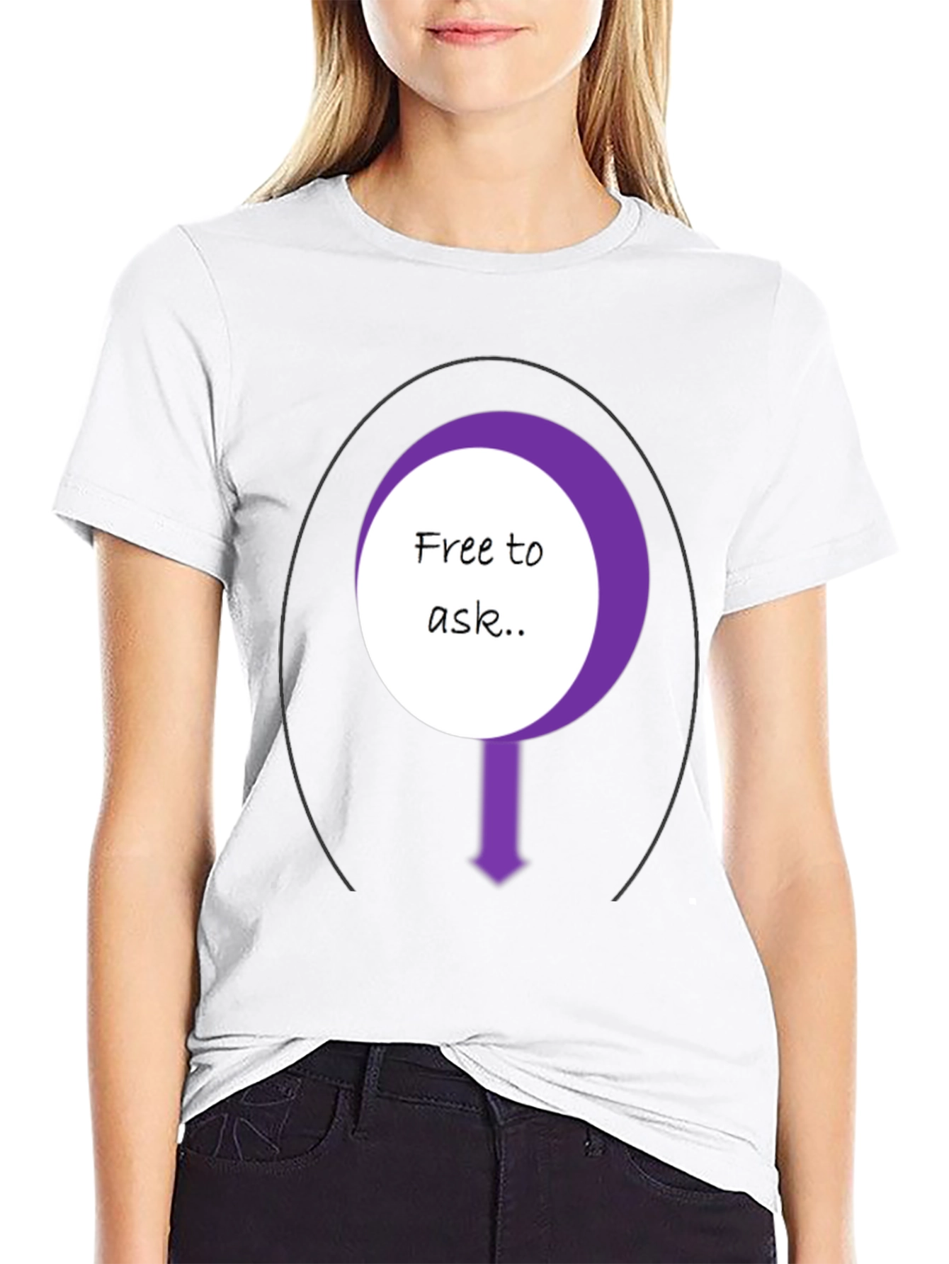 Free To Ask Graphic T-Shirt - Black