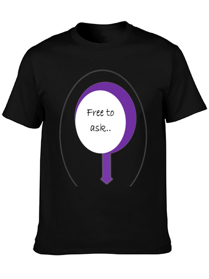 Free To Ask Graphic T-Shirt - Black