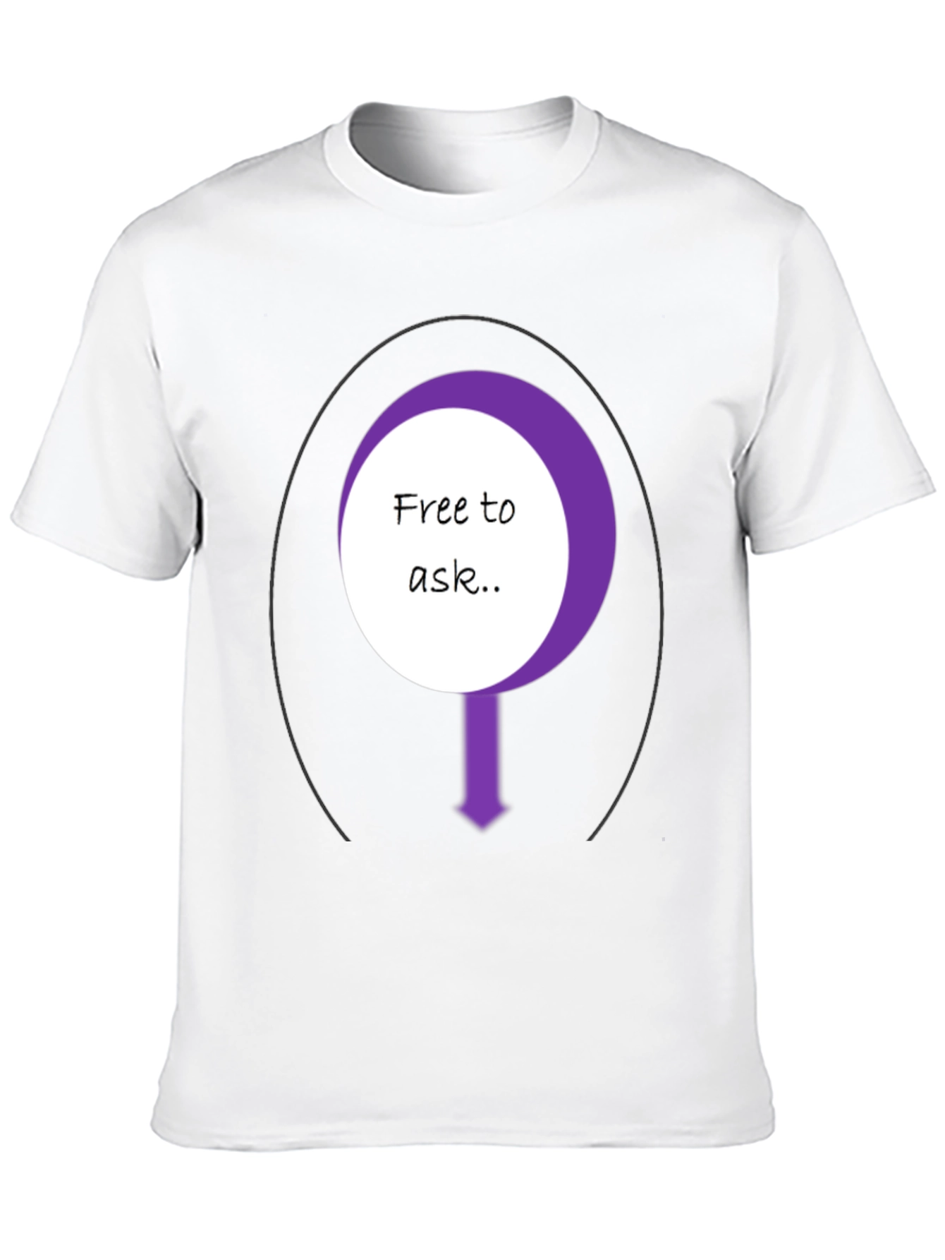 Free To Ask Graphic T-Shirt - Black
