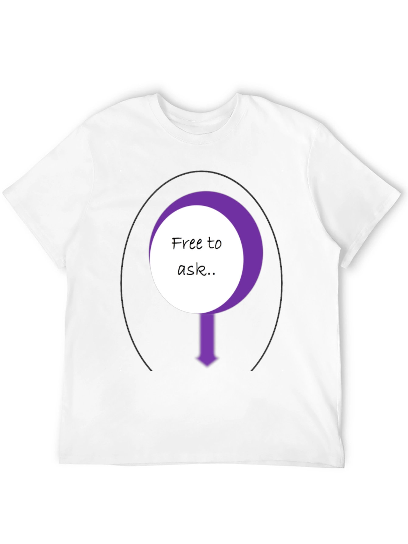Free To Ask Graphic T-Shirt - Black