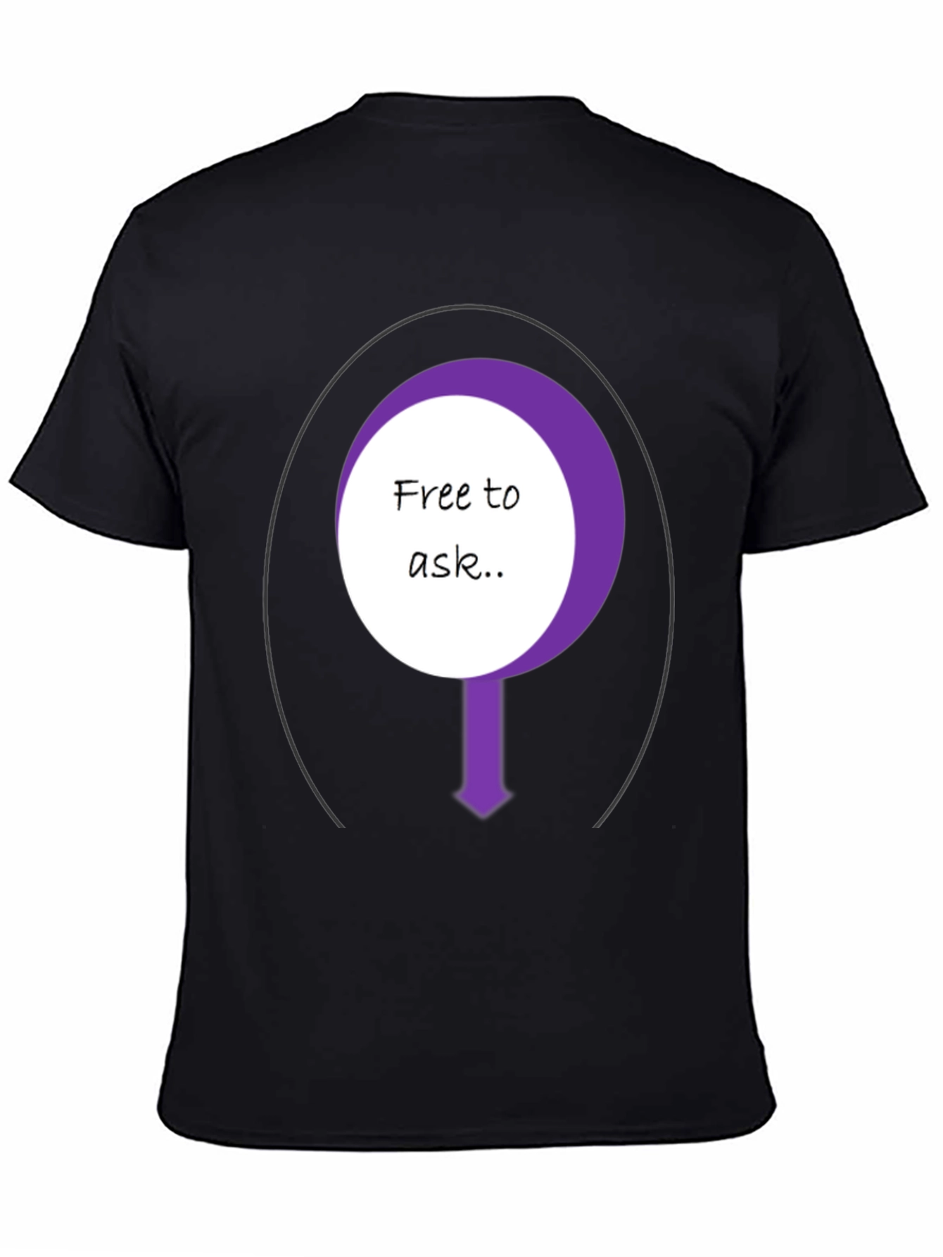 Free To Ask Graphic T-Shirt - Black