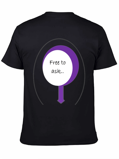 Free To Ask Graphic T-Shirt - Black