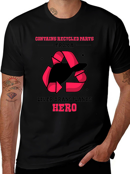 Liver Transplant Hero Recycled Parts Black T-Shirt