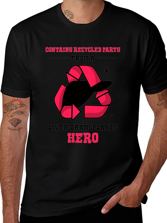 Liver Transplant Hero Recycled Parts Black T-Shirt