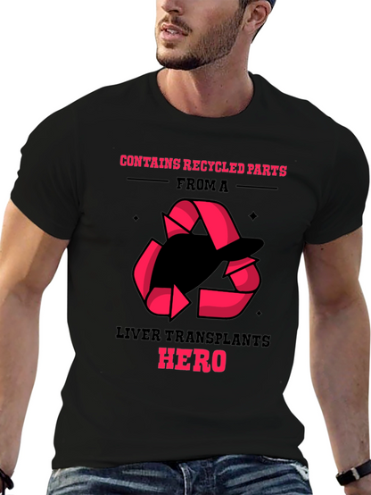 Liver Transplant Hero Recycled Parts Black T-Shirt