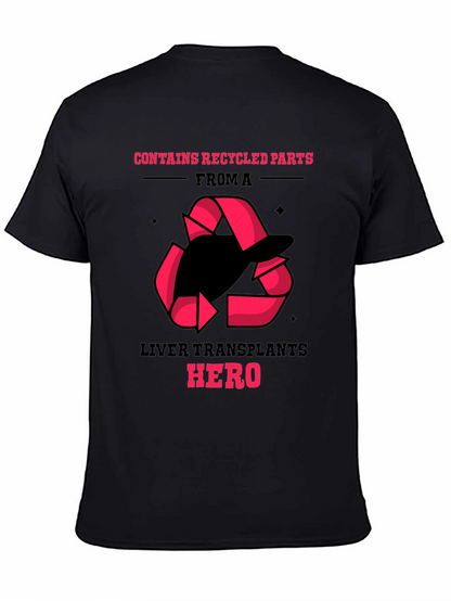Liver Transplant Hero Recycled Parts Black T-Shirt