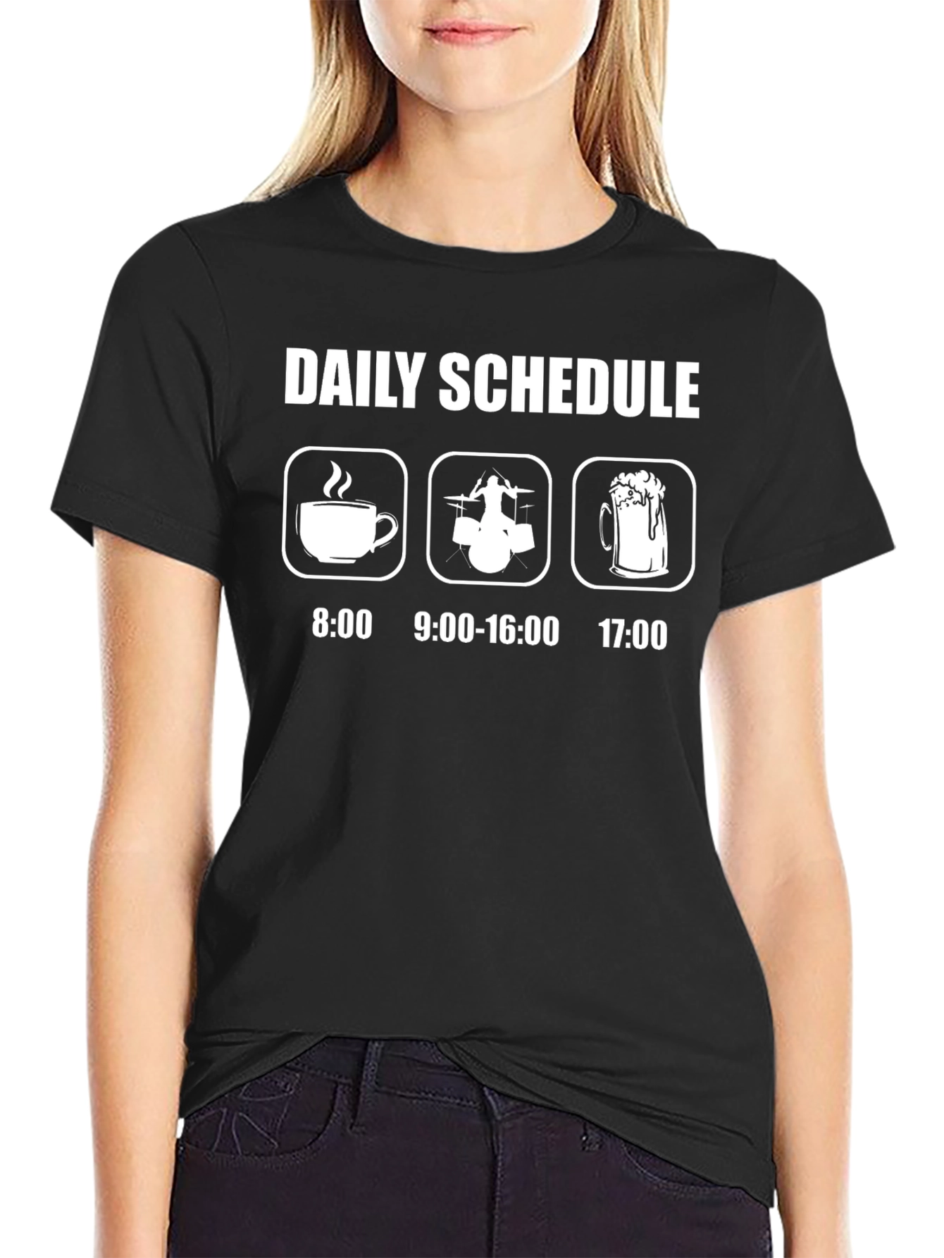 Daily Schedule T-Shirt Drummer Musician Gift