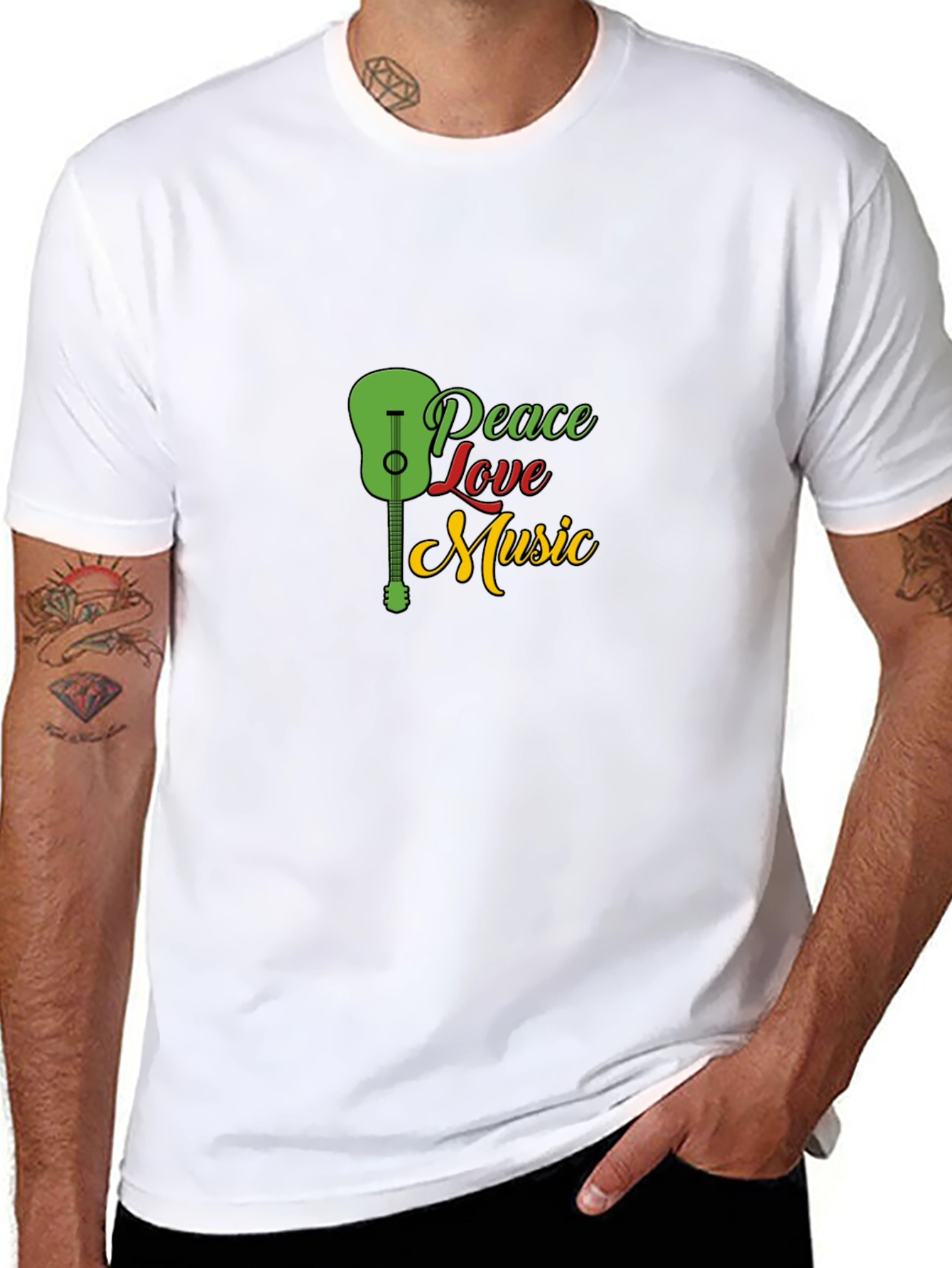 Peace Love Music Graphic T-Shirt