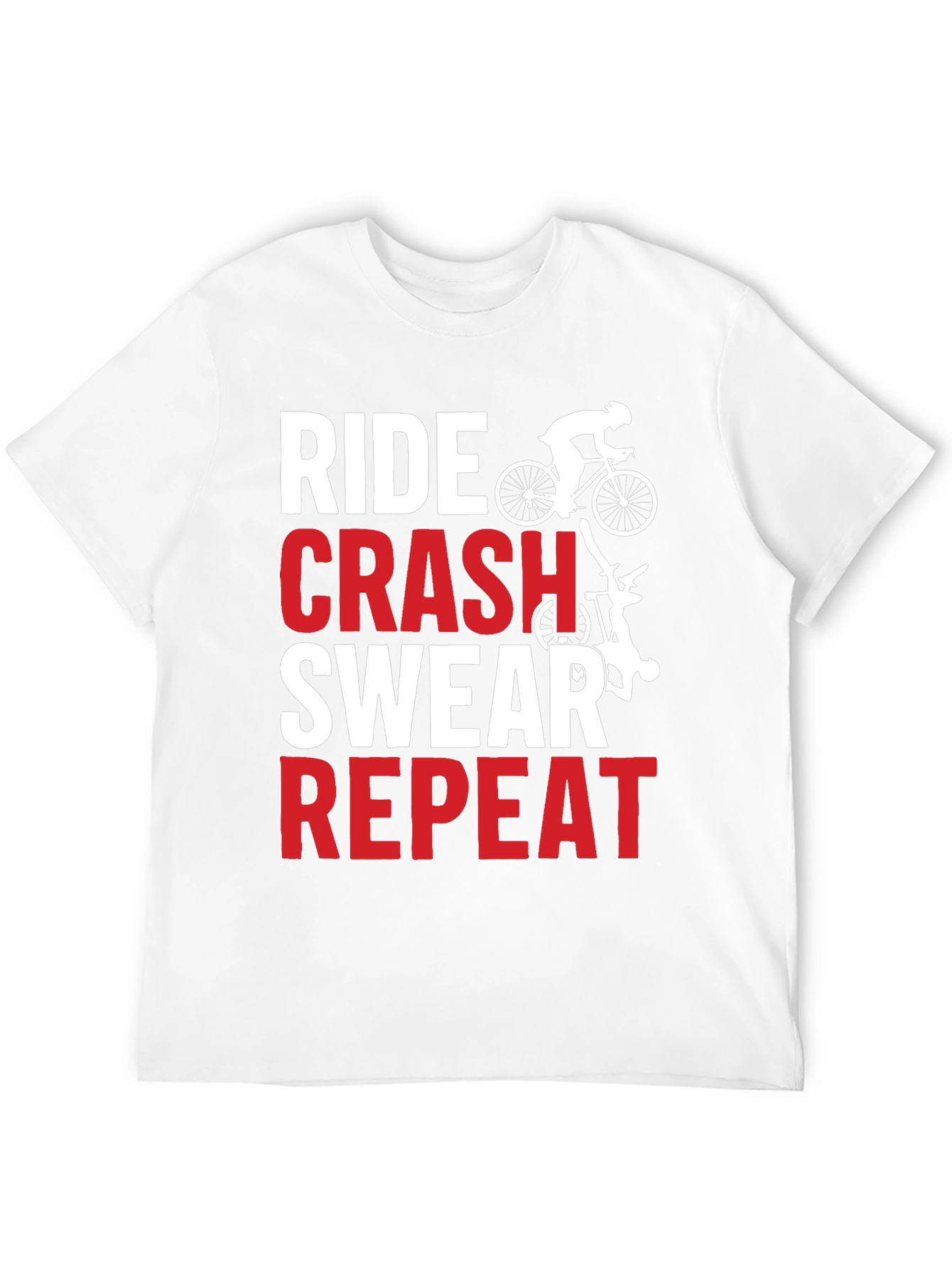 Ride Crash Swear Repeat Graphic Tee - Biker T-Shirt