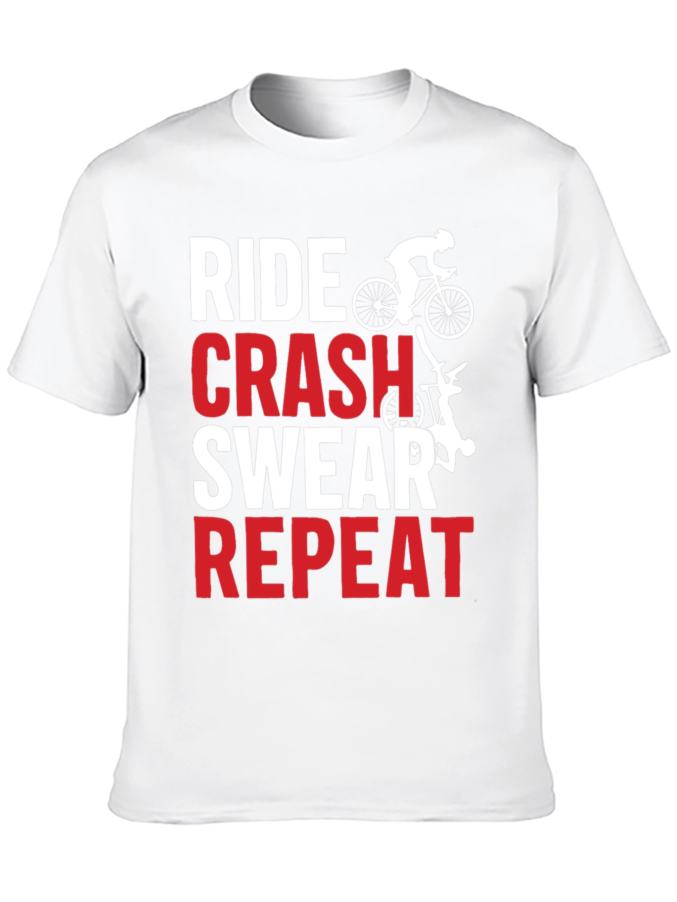Ride Crash Swear Repeat Graphic Tee - Biker T-Shirt