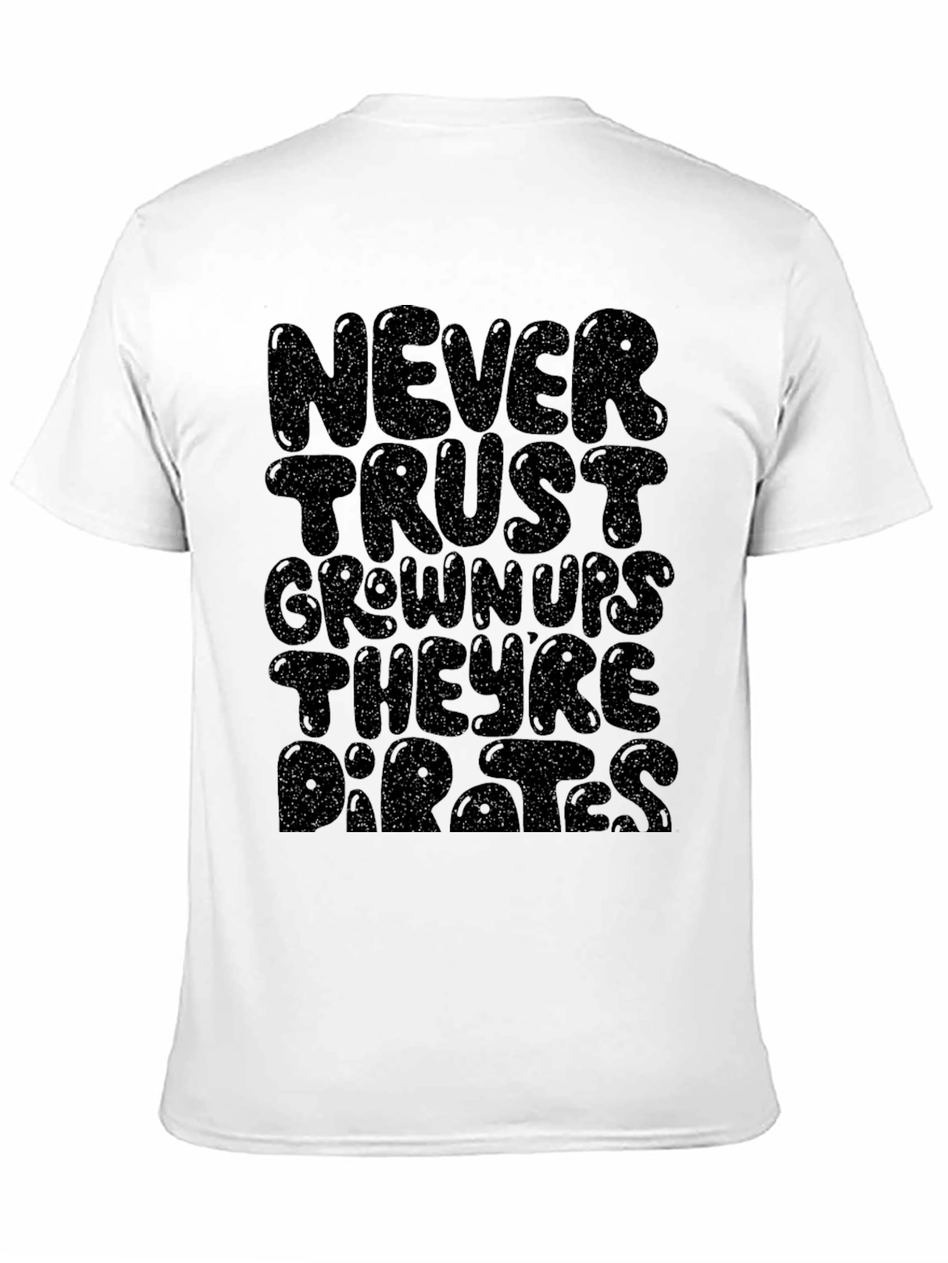 Never Trust Grownups Graphic Tee - Black Cotton