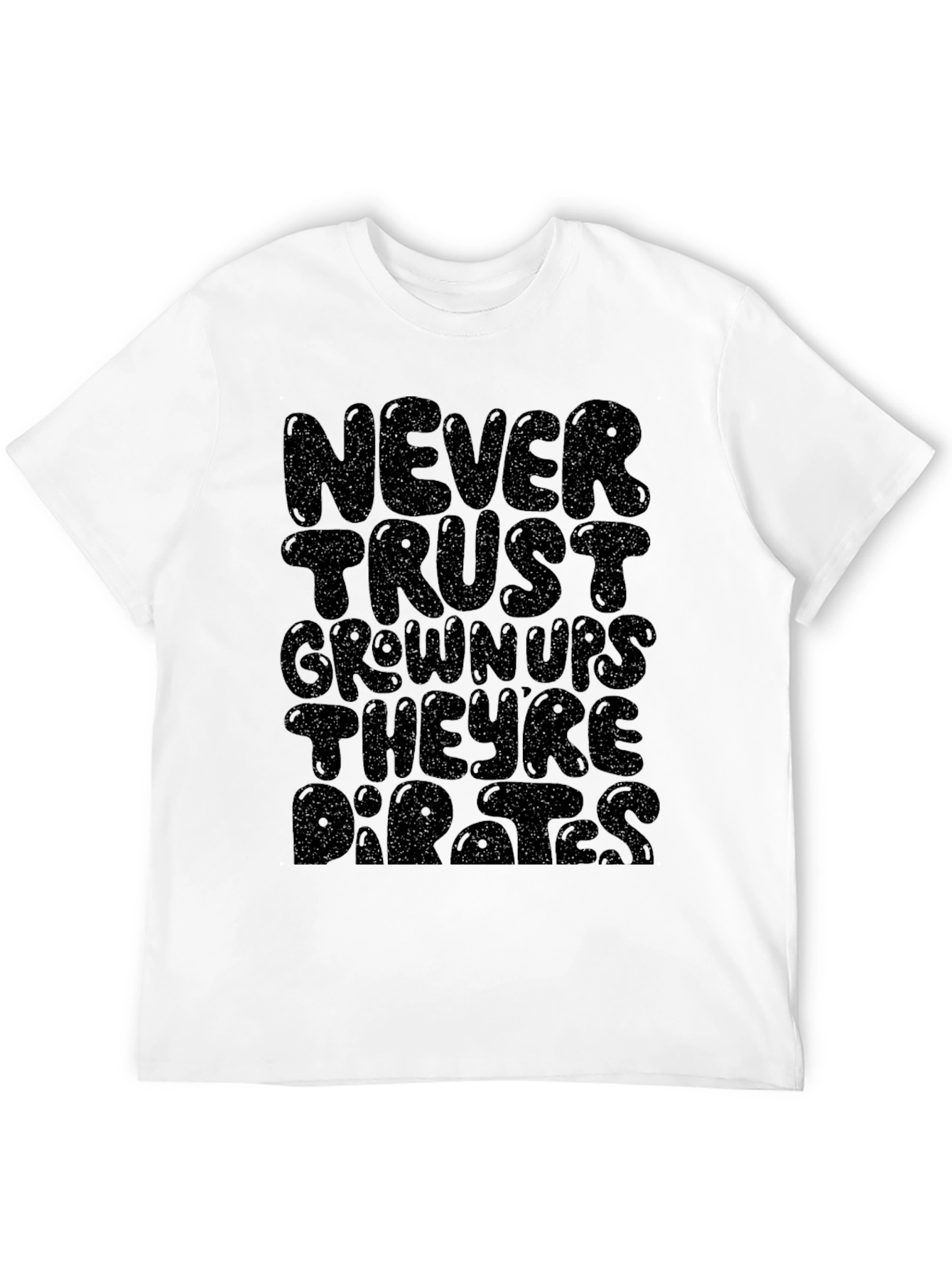 Never Trust Grownups Graphic Tee - Black Cotton