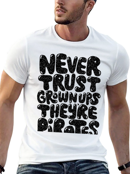 Never Trust Grownups Graphic Tee - Black Cotton