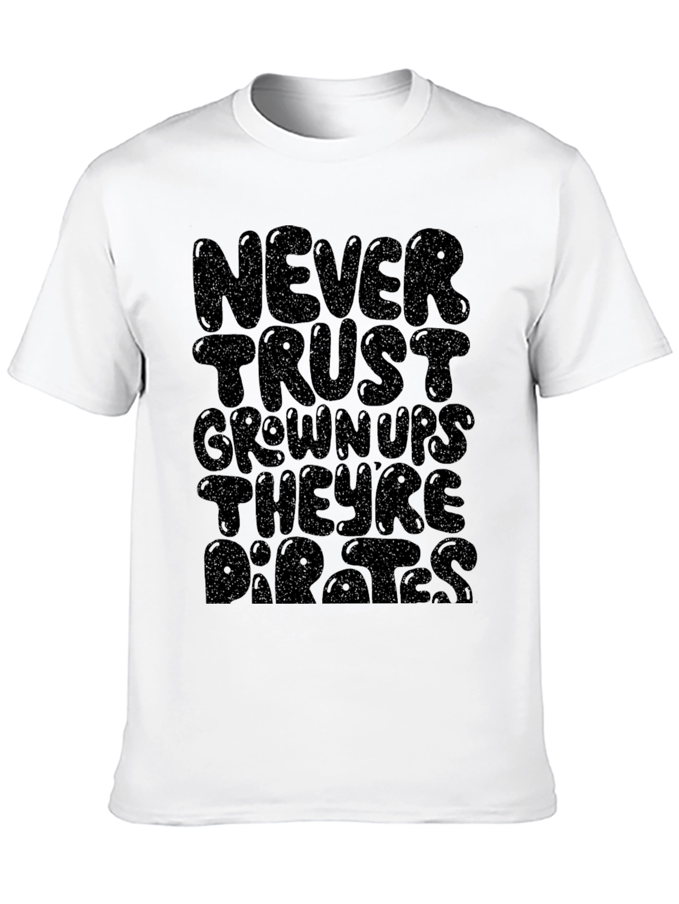 Never Trust Grownups Graphic Tee - Black Cotton