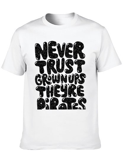 Never Trust Grownups Graphic Tee - Black Cotton