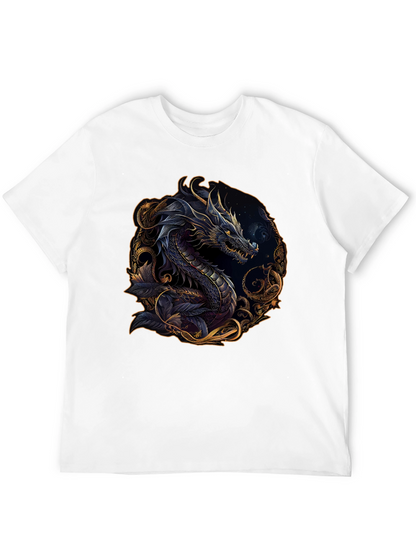 Dragon Graphic Print Black T-Shirt