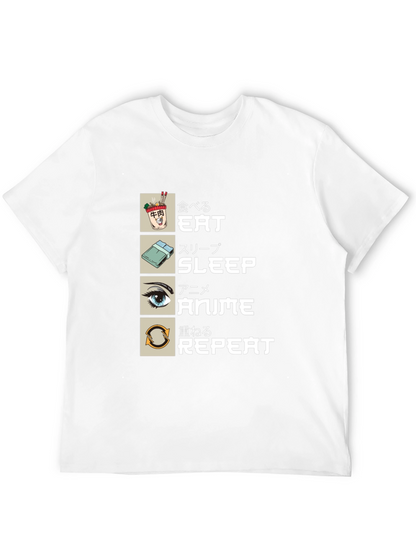 Eat Sleep Anime Repeat T-Shirt - Otaku Style