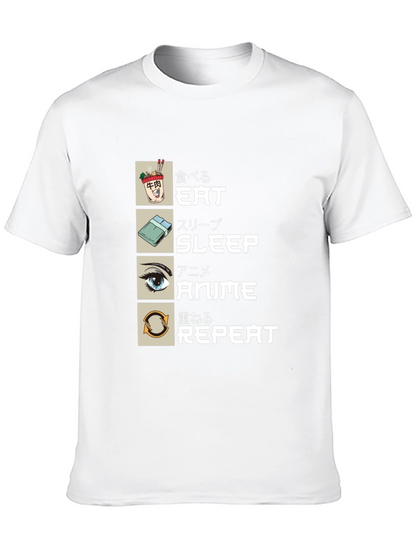 Eat Sleep Anime Repeat T-Shirt - Otaku Style