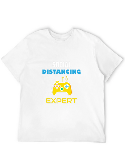 Social Distancing Expert Gamer Black T-Shirt