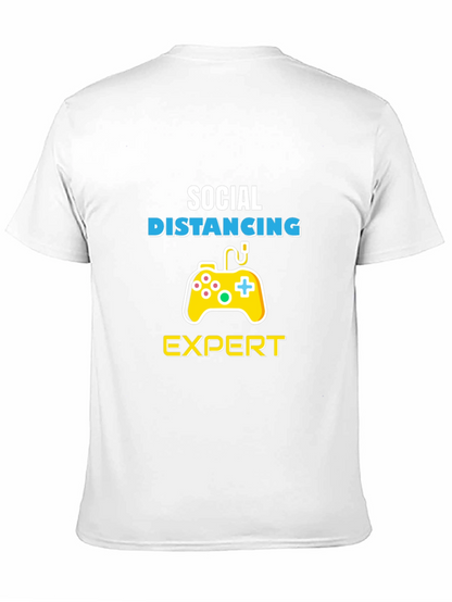 Social Distancing Expert Gamer Black T-Shirt