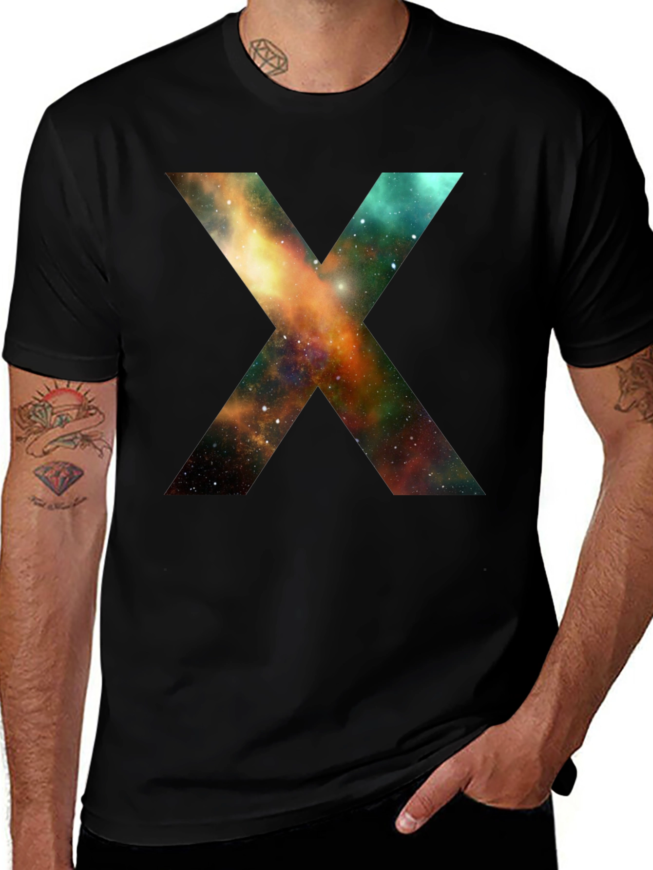 Galaxy X T-Shirt - Black Cotton Blend Tee