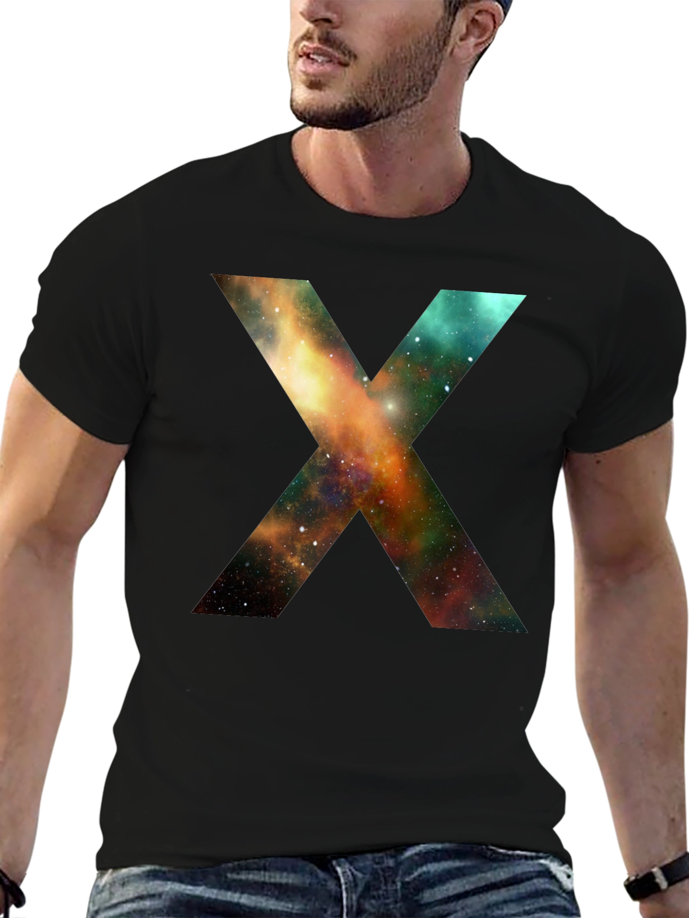 Galaxy X T-Shirt - Black Cotton Blend Tee