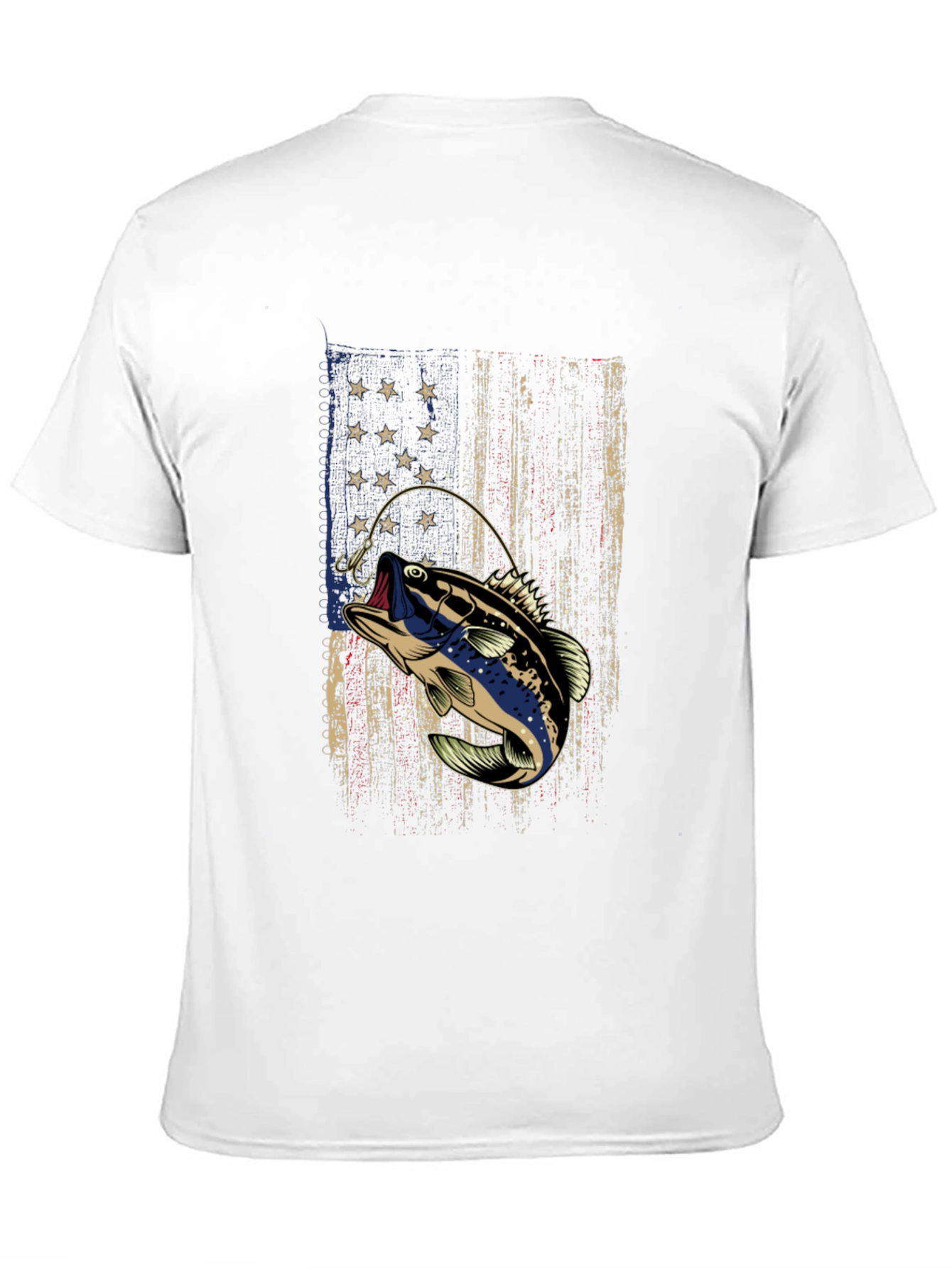 Fishing Bass American Flag T-Shirt