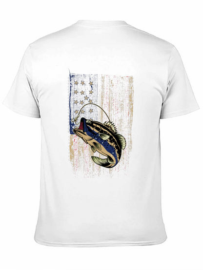 Fishing Bass American Flag T-Shirt