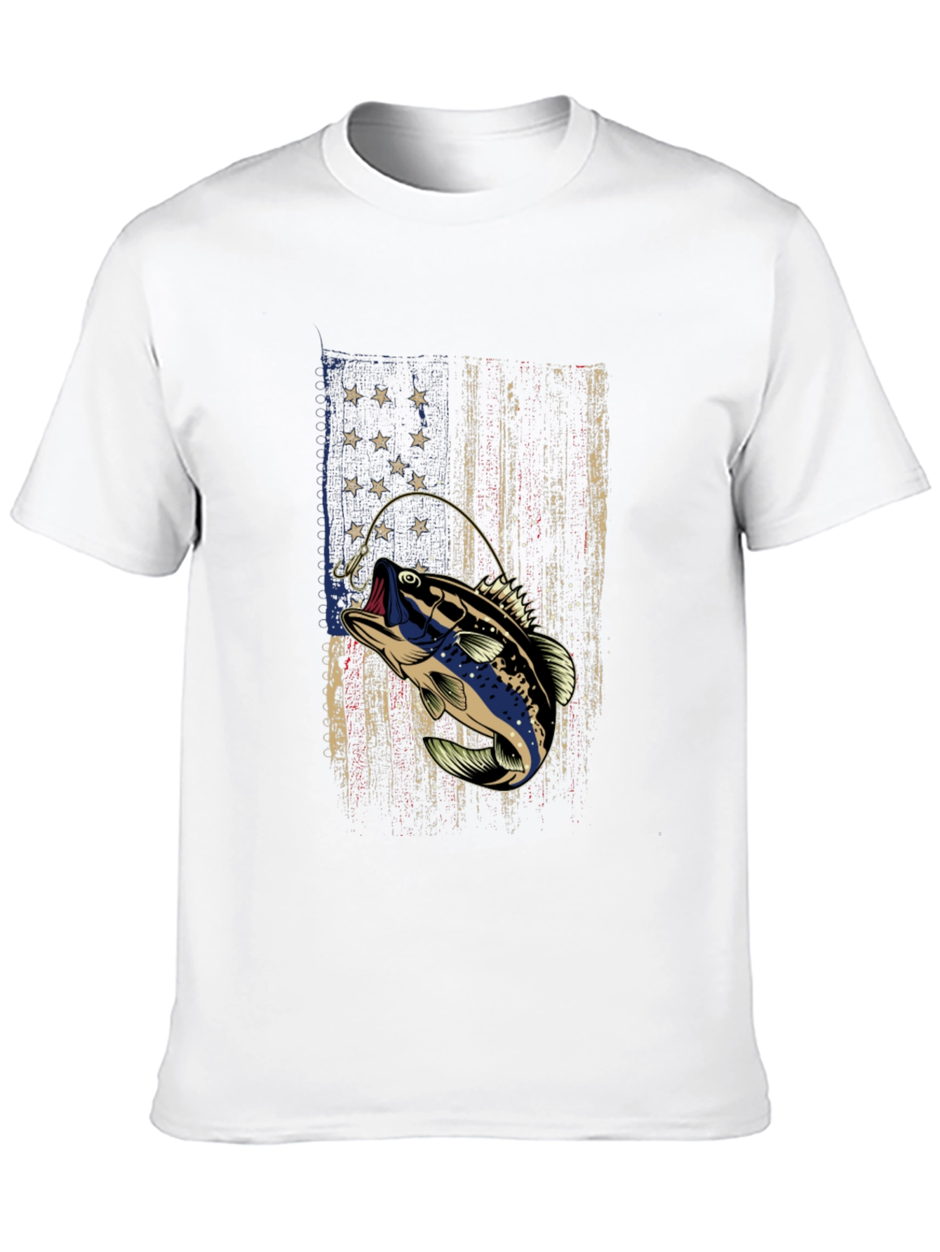 Fishing Bass American Flag T-Shirt