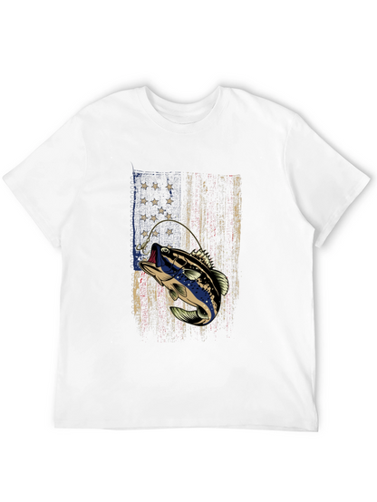 Fishing Bass American Flag T-Shirt