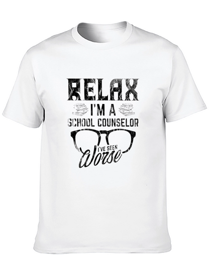 Relax Im a School Counselor Black T-Shirt