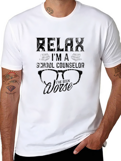 Relax Im a School Counselor Black T-Shirt