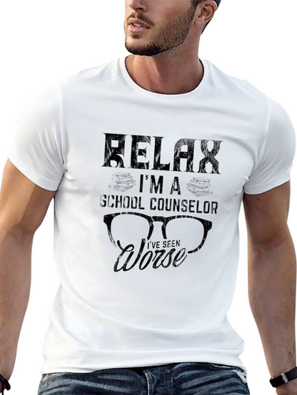 Relax Im a School Counselor Black T-Shirt