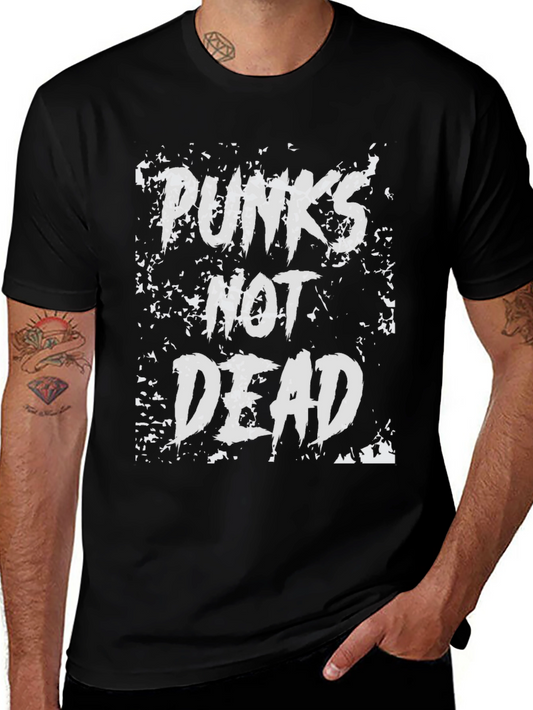 Punks Not Dead Graphic T-Shirt - Black Cotton Tee