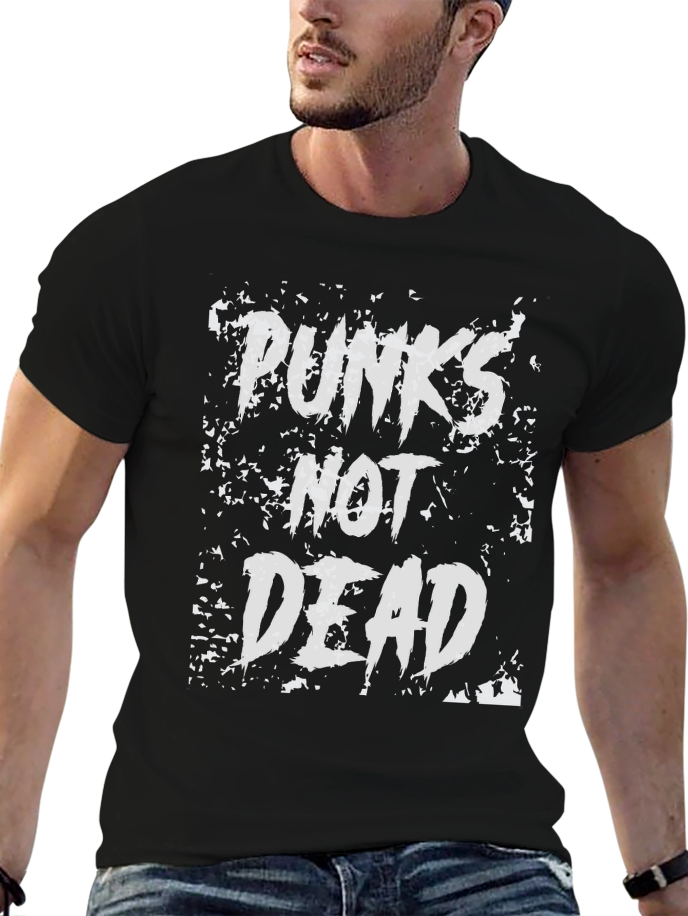 Punks Not Dead Graphic T-Shirt - Black Cotton Tee