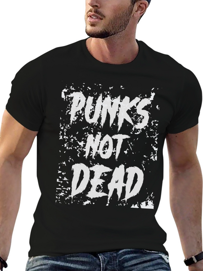 Punks Not Dead Graphic T-Shirt - Black Cotton Tee