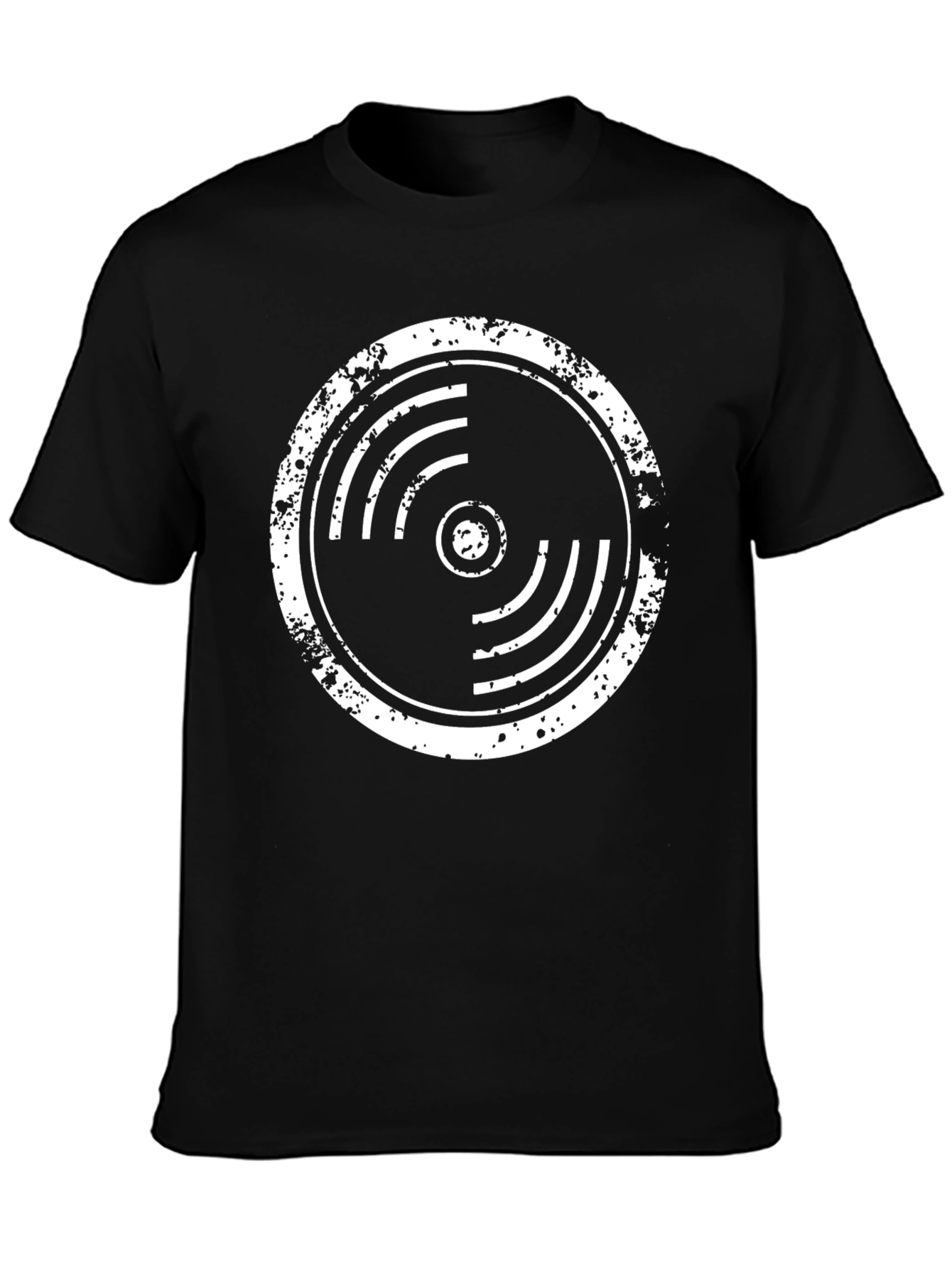 Distressed Vinyl Record Graphic T-Shirt