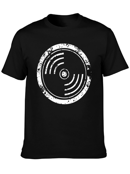 Distressed Vinyl Record Graphic T-Shirt