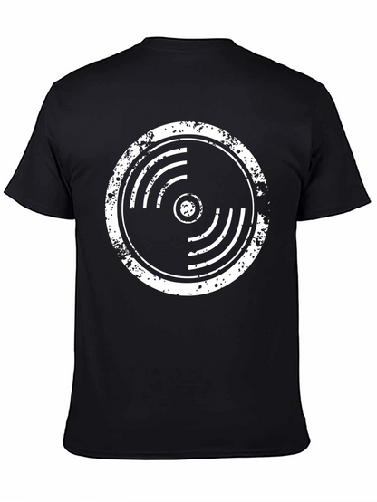 Distressed Vinyl Record Graphic T-Shirt