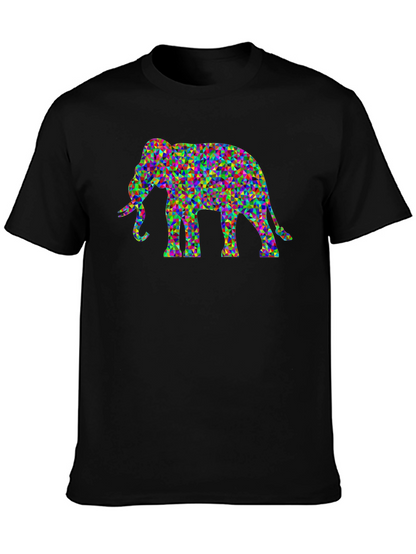 Geometric Elephant Graphic Tee - Unique Mens T-Shirt