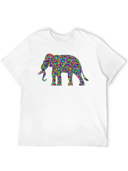 Geometric Elephant Graphic Tee - Unique Mens T-Shirt