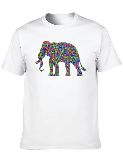 Geometric Elephant Graphic Tee - Unique Mens T-Shirt