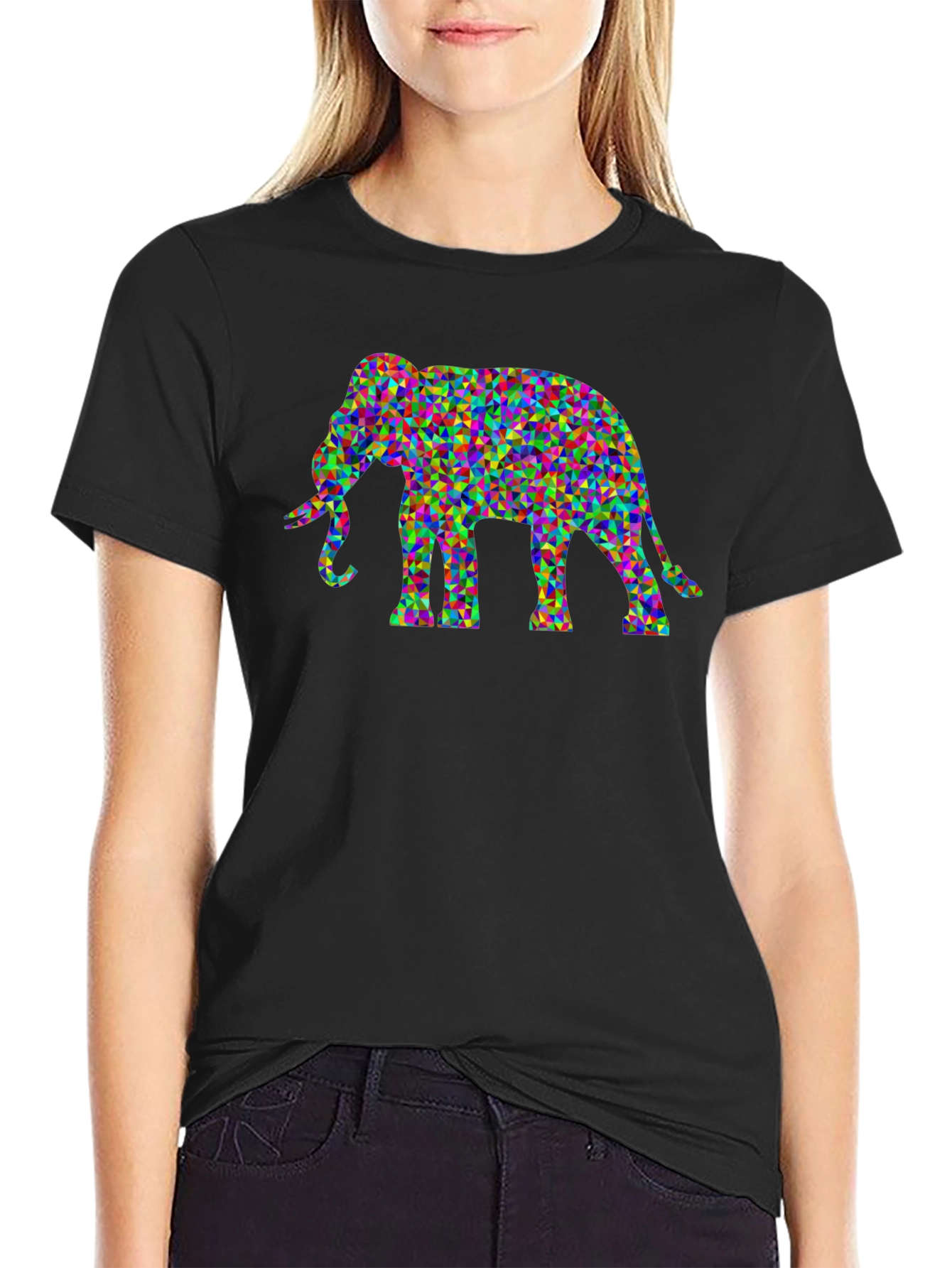 Geometric Elephant Graphic Tee - Unique Mens T-Shirt