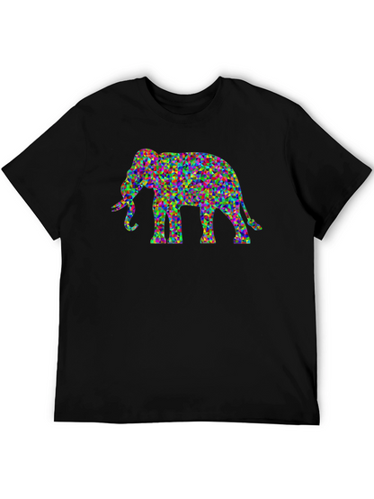 Geometric Elephant Graphic Tee - Unique Mens T-Shirt