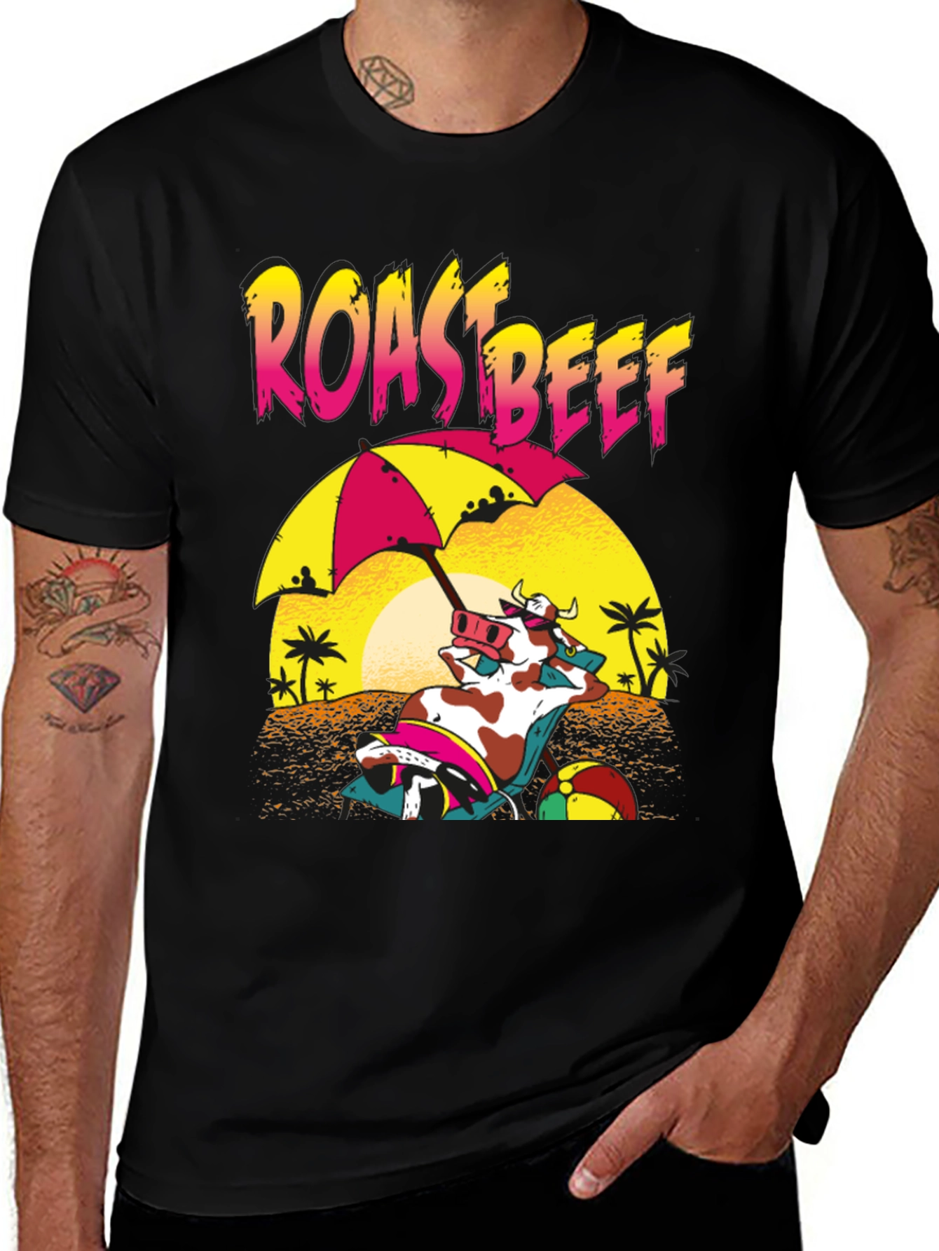 Roast Beef Cow Beach T-Shirt